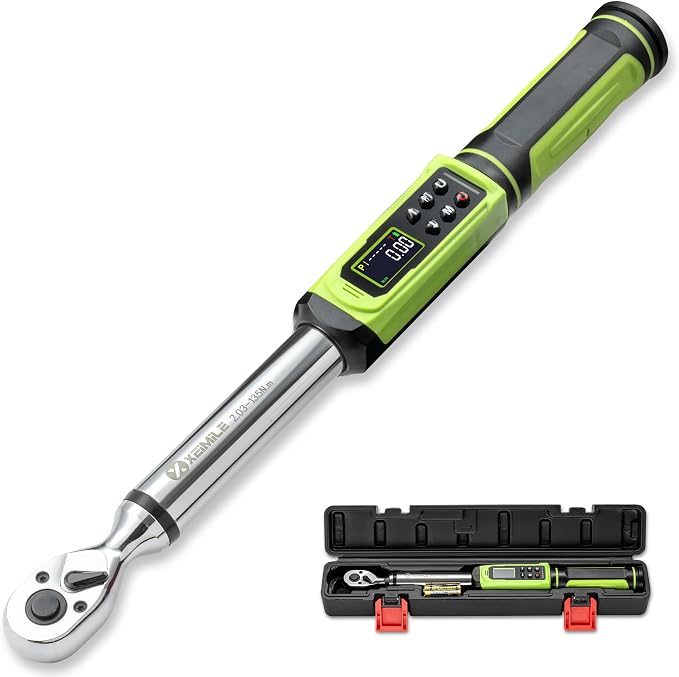 Digital Torque Wrench 3/8" Drive-1.5-99.6Ft.Lb for Car Motorcycle | Electronic Torque Wrench(2-135N.m), Vibration Buzzer LED Indicator,±2% Accuracy 5 Units for Bike Auto Tire Repair DIY