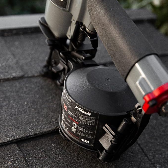 XtremepowerUS Coil Siding Roofing Nailer, Pneumatic Roofing Nails from 7/8" up to 1-3/4", 16 Degree Magazine Patio Roofing Nail Gun