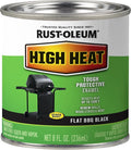 Rust-Oleum 7778730 High Heat Brush Protective Enamel Paint, Half Pint, Flat BBQ Black
