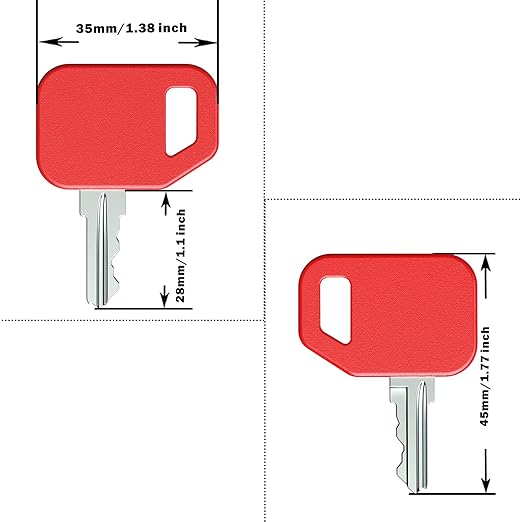 10 Pack AT195302 AR51481 Ignition Keys Compatible with Loader Backhoe Tractor 1200 210C 210LJ 250D 310A 310C 410B 410C 460E 550B 700H 710D 1050J