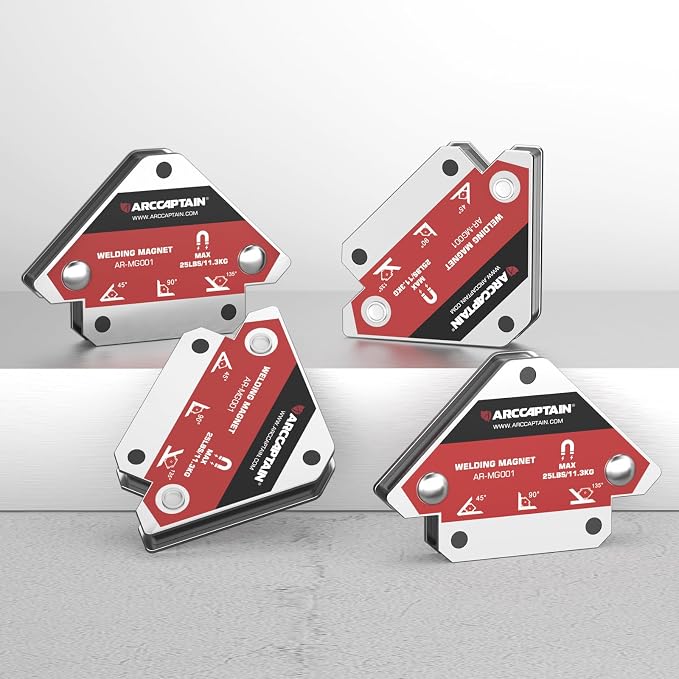 ARCCAPTAIN Welding Magnets 4pcs 25LB Welding Magnet Set, Magnetic Welding Holder, Holding Power Welding Accessories