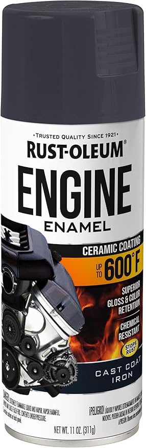 Rust-Oleum 366437 Engine Enamel Spray Paint, 11 oz, Cast Coat Iron, (Pack of 1)