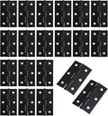 MY MIRONEY 20PCS Stainless Steel Folding Hinges 2-1/2 Inch Black Cabinet Door Hinge Home Furniture Hardware Hinge for Wooden Box, Door and Window, DIY Projects