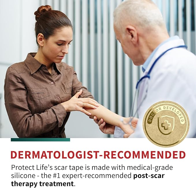 Protect Life Silicone Scar Sheets 1.6" x 118" Roll-3M - Medical Grade Scar Tape for Keloid Bump Removal - Reusable Silicone Tape Scar Removal Strips, Patches for Surgical Scars, C Section