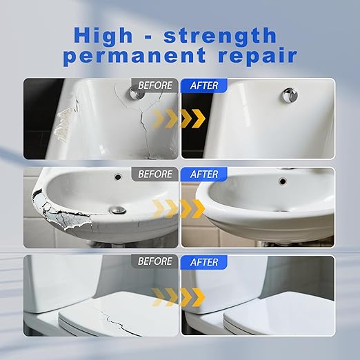 Tub Repair kit White，Great for Porcelain Sink,Ceramic,Marine Fiberglass Shower,Acrylic Bathtub Patch chip,Erase a Hole,Toilet refinishing,high Strength Small Hole Grout Chip Repair Caulk,5.28oz (3)