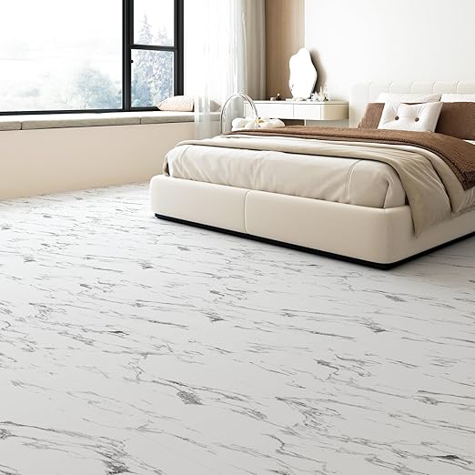 Art3d Peel and Stick Floor Tile, 10-Pack 12 x 12in. Covers 10 Sq.ft, Waterproof Vinyl Flooring Tiles Self Adhesive for Kitchen, Bathroom & Bedroom - Gray Marble