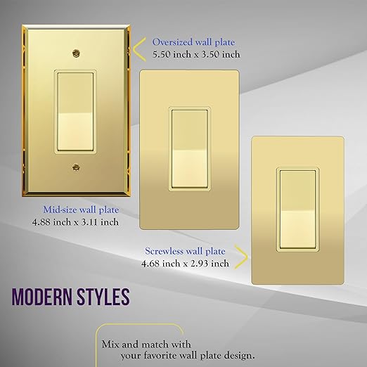 ENERLITES 4-Way Decorator Light Switch, Four Way Paddle Rocker Switch, Gloss Finish, Ground Wire Lead Attached, Residential/Commercial Grade, 15A 120V/277V, UL Listed, 94150-GD, Gold