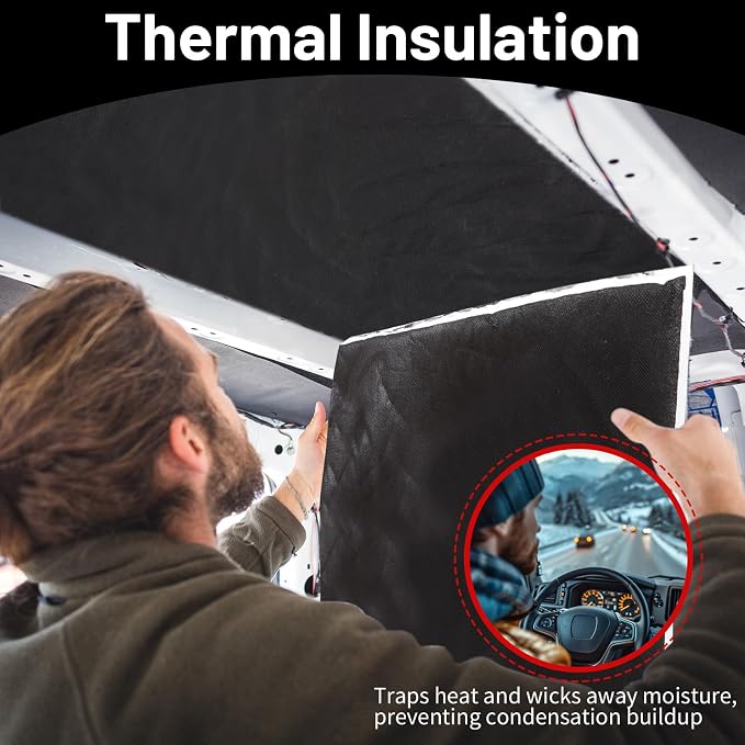 5ft x 20ft Van Insulation, Soundproof Thermal Barrier for Camper Van Conversions for Various Sizes of Rvs and Trucks
