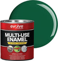 EVOLVE Multi-Purpose Alkyd Enamel – Interior Exterior Oil-Based Paint for Wood, Metal, Concrete, & Masonry, High-Gloss, Rust & Abrasion Resistant (Hunter Green, 1 Quart)