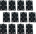 QCAA Narrow Butt Utility Hinge, Thicker, Swaged with Removable Loose Pin for Cabinet Door or Box Hinge, 3"x2"x1.6mm, Black, Made in Taiwan, 12 Pack