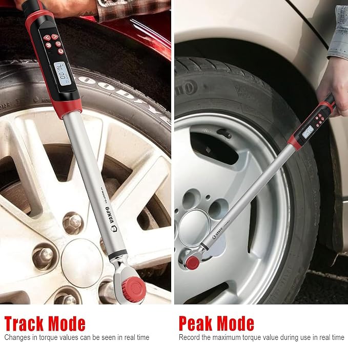 VANPO Digital Torque Wrench 1/2-Inch Drive for Automotive, 12.5-250.8 ft-lb | 17-340Nm, Electronic Torque Wrench with Buzzer & LED Indicator, Accurate to ±2%, for Agricultural & Tractor