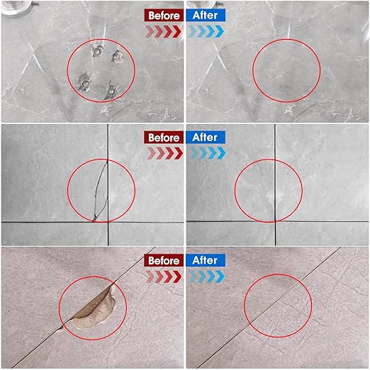 LANBOKIT Tile & Fiberglass Tub Repair Kit(Color Matching), Porcelain Sink Repair Kit, Countertop Repair Kit for Granite, Marble, Quartz, Ceramic & Shower Repair Kit for Chips, Cracks, Scratches, Holes