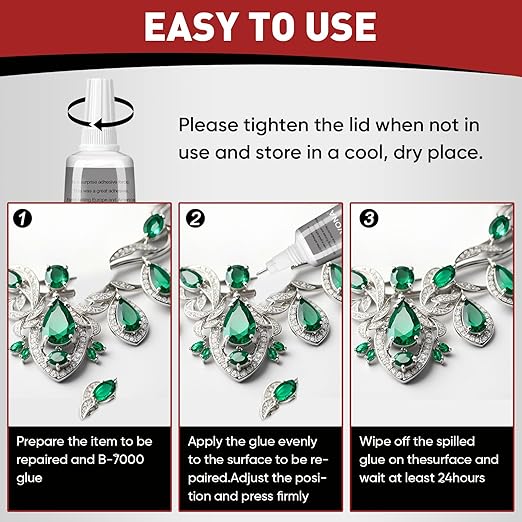 8 PCS 15ml B7000 Glue Clear with Precision Tip, Bedazzling Glue, Super Glues, Rhinestone Glue for Nail, Craft Glues, Jewelry Making, Nail Art, DIY, Makeup, Shoes