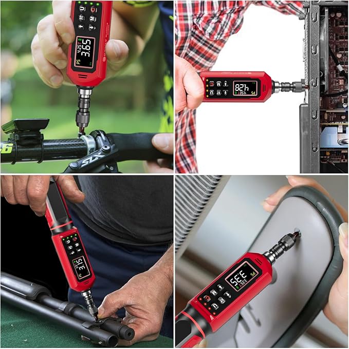 ±1% Accuracy, Digital Torque Screwdriver, 1.5-88.5in-lbs/0.15-10Nm | 1/4'' Drive Inch Pound Torque Screwdriver Electrician, LED, Buzzer, Vibration, 9 Preset Mode 5 Units for Bike, Gunsmithing