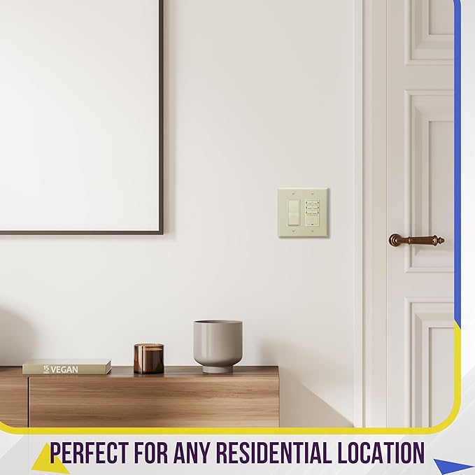 ENERLITES Decorator Light Switch or Receptacle Outlet Wall Plate, Gloss Finish, Midway Size 2-Gang 4.88" x 4.92", Unbreakable Polycarbonate Thermoplastic, UL Listed, 8832M-I, Ivory