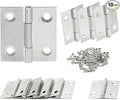 1.5 Inch Small Door Hinges Nickel, 10 Pcs Stainless Steel Folding Butt Hinges with Screws