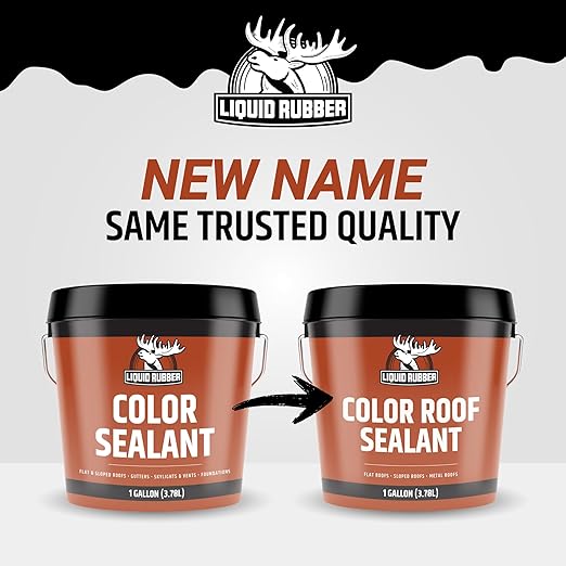 Liquid Rubber Color Roof Sealant- Elastomeric Waterproof Coating for Flat, Low-Slope & Metal Roofs, Flexible UV-Stable Membrane, Barn Red, 5 Gallon