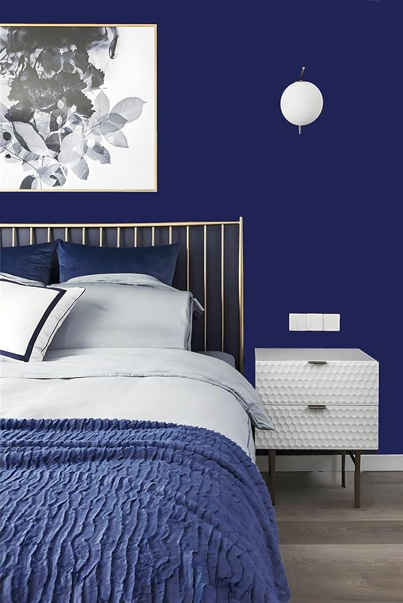 Safiyya Navy Blue Peel and Stick Wallpaper 393"x17.7" Contact Paper Decorative Self Adhesive Removable Wallpaper for Bedroom and Renter Friendly