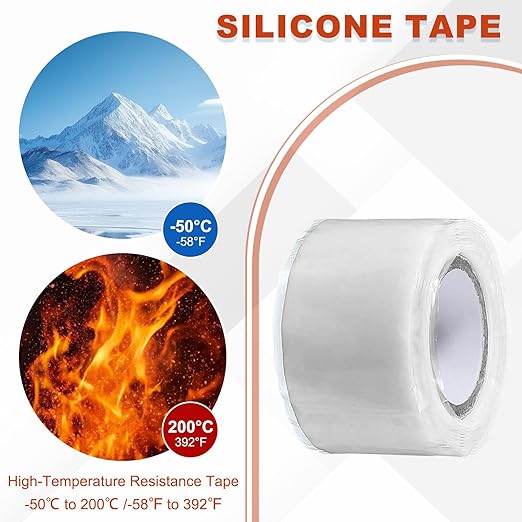 uxcell 2 Pcs Self Fusing Silicone Tape, 1" x 5ft Waterproof Water Leak Sealing Tape for Plumbing Pipe Hose Repair Handles, White