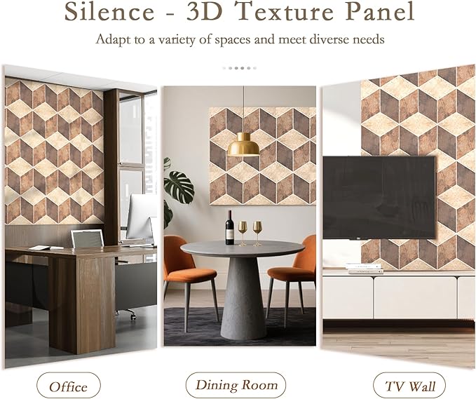 12Pack Acoustic Panels, Self-Adhesive Sound Proof Panels for Walls, Decorative Printing Sound Dampening Panels Sound Absorption Tiles for Studio, Office, Home, 12×12×0.4", Deep Marble Texture