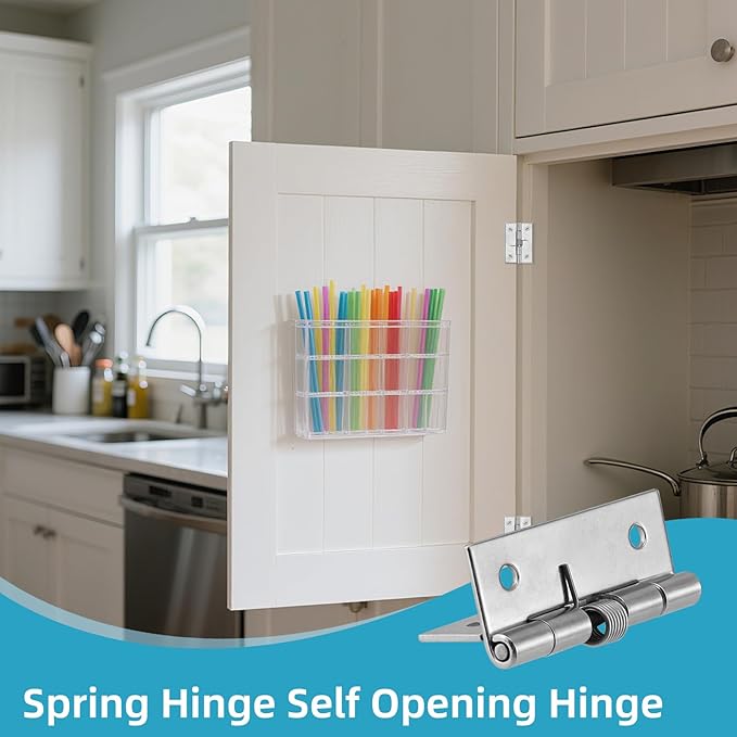 Spring Hinge Self Opening Hinge 2" Length Stainless Steel Door Hinge - Pack of 4