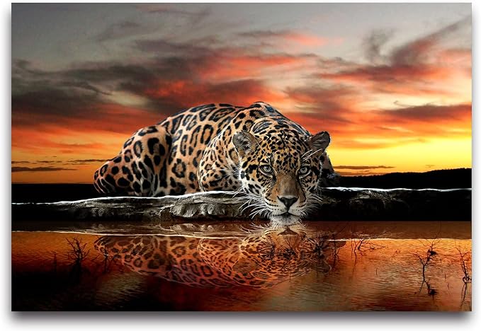 Animal Leopard 3D Wallpaper Mural 103" x 69" (Not Peel and Stick)