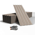 25pcs Metal Roofing Panels, 60.63'' L ×17.72'' W 182.34 ft² Corrugated Metal Sheets, Galvanized Steel Roof Fence Panels for Mobile Homes, Garages, Chicken Coop, Sheds, Stables, Patio, Warm Gray