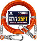 Tie Out Cable for Dogs Up to 300lbs,25ft Extra Strong 1000lbs Break Strength Tie-Out Tether Trolley Training Lead,Dog Run Cable for Yard Garden Park Camping Outside (Orange, 300lbs 25ft)
