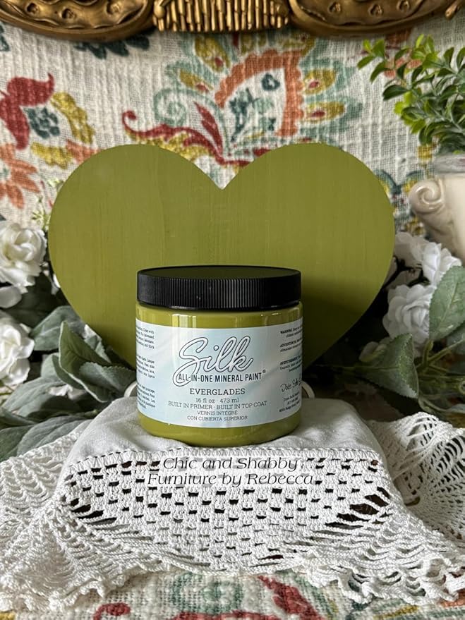 Dixie Belle Silk All-in-One Mineral Paint - Everglades (16oz) - All-in-One Water Based Primer + Topcoat - Durable Furniture Paint - Low Reflective Finish