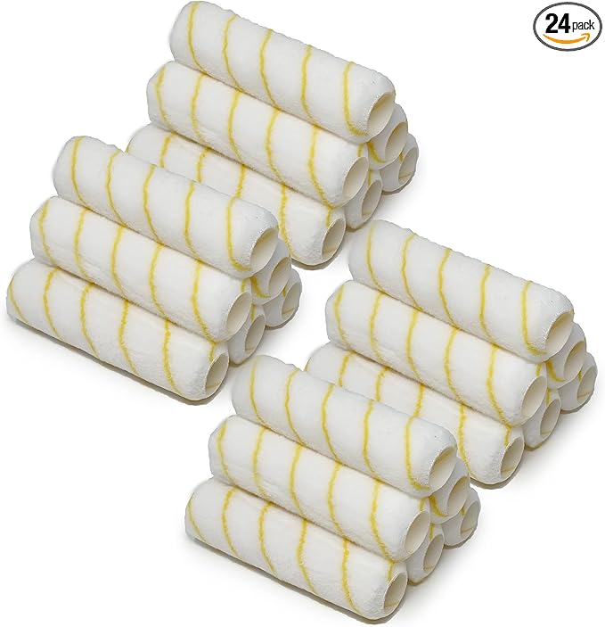 Allgala Paint Roller Covers, 24 Pack 9 Inch Shedless Lint Free Painter Roller Covers 1/2 in Roller Naps for Paint Roller Kit