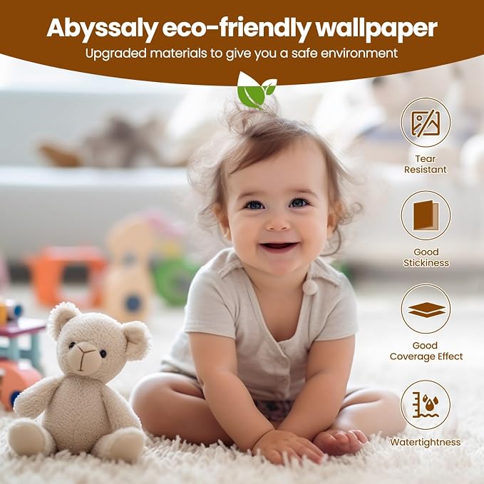 Brown Peel and Stick Self Adhesive Wallpaper Countertop Contact Paper | Removable Waterproof Bathroom 15.7" X 393.7" Kitchen Vinyl Wrap for Cabinet Countertops Wall Counter Top Paper