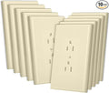 Bates- 1-Gang Duplex Wall Plate, 3.18"x 4.98", 10 Pack, Light Almond, Unbreakable Electrical Outlet Cover Plates, Heat & Impact Resistant, Easy-to-Clean, Duplex Receptacle Cover for Home & Office