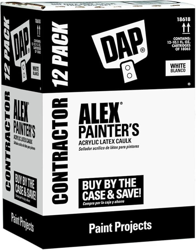 DAP Alex Painter's Acrylic Latex Caulk, White, 10.1 fl oz, 18670