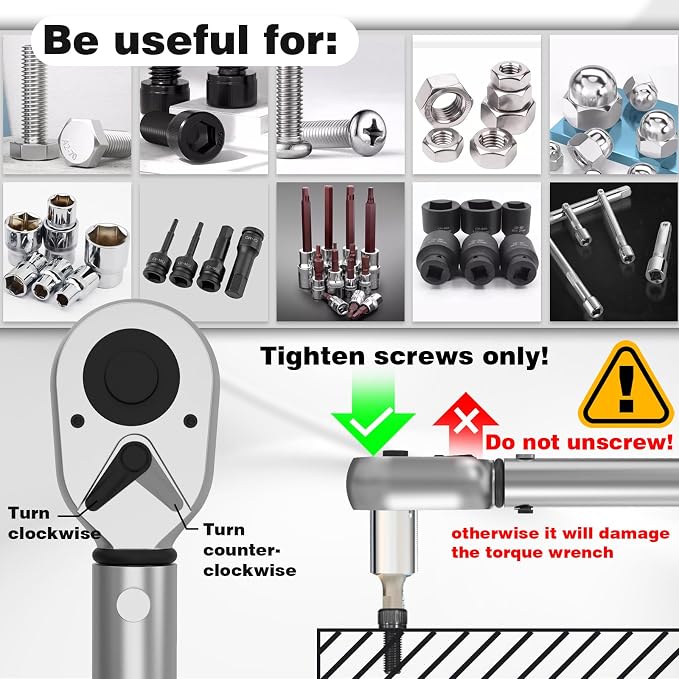 SuZhi 3/4'' inch drive 100-400 ft lb/136-542N.M Torque Wrench/Aluminum Alloy handle & Cr-Mo Material Head, Heavy Duty, Professional,Dual Direction, Store in Solid Case