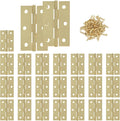 Murtenze 24 Pack 2.5 Inch Door Hinges - Gold Butt Hinges with Mounting Screws