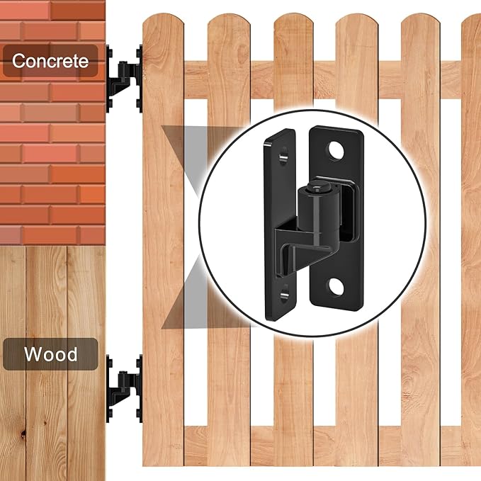 Heavy Duty 4.9" Gate Hinges, Steel Hinges with Electroplated Coating, 2‑Pack Wall‑Mount Female & Male Hinges for Fences & Farm Gates, 600 lbs Capacity