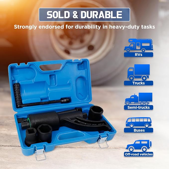 Angchun 1:68 Heavy Duty Torque Multiplier Wrench Set, 6PCS Torque Multiplier 1" Drive 7500N.m Labor Saving Lug Nuts Remover with 21,38, 41mm Sockets Set Lug Nut Wrench for Semi Truck & Trailer RVs