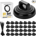 Leinuosen 30 Set Magnetic Zip Tie Mount and Nylon Cable Ties, 19 mm Multipurpose Wire Cable Holder Mount Wire Clips Management Electrical Organization Supplies (Black)