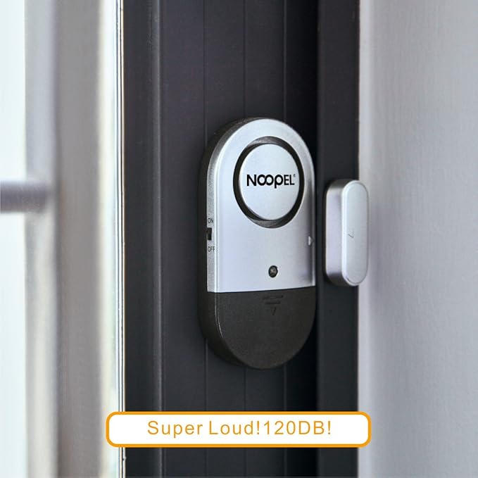 Door Alarms for Kids Safety, 120dB Loud Window Alarms for Home Security, Pool Alarm Door Alarm Sensor for House Hotel Apartment Sheds Caravans, 2 Pack