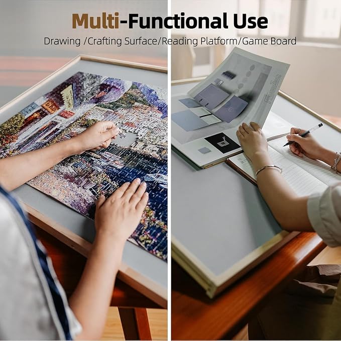 ALL4JIG 1500 Pieces 2-in-1 Tilting&Rotating Puzzle Board for Adults,24.53" x 33.19" Wooden Jigsaw Puzzle Table with 4 Drawers,Portable Board with Lazy Susan and Cover,with a Table Easel-Style Tilt