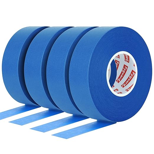 4 Rolls Blue Painters Tape, 1Inch x 55 Yards - Multi-Surface Masking Tape for Wall Painting & DIY Home Use