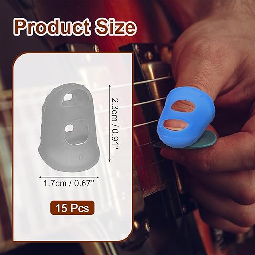 PATIKIL Finger Tip Covers Cots, Grey Silicone Finger Protectors Gloves Breathable Reusable Fingertip Caps with Air Holes for Dry Skin Finger Cracking, XS, 15 Pcs