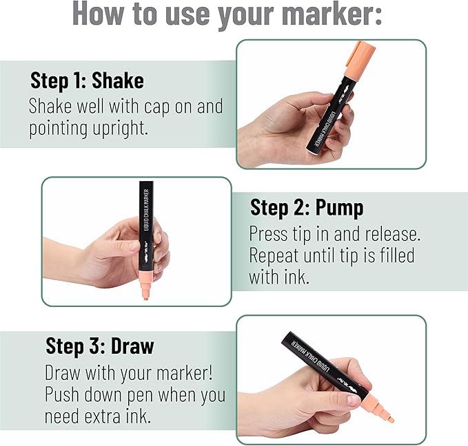 Mr. Pen Chalk Markers - 6 Pack Assorted Colors, 8 Labels, Liquid Chalk Pens for Chalkboard & Glass, Erasable