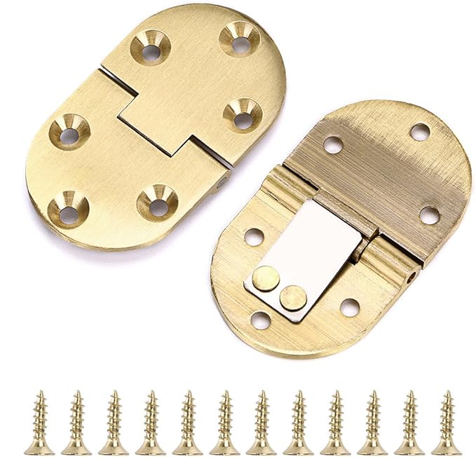 OwnMy Solid Brass Hinge, Drop Front Desk Drawer Butt Hinge for Table Sewing Machine，Doors and Folding Table with Screws (90 Degree - 2 PCS)