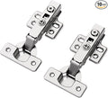 10pcs Full Overlay Cabinet Hinge Frameless Concealed Door Hinges European Soft Closing Four-Hole Mounting Plate Hinges Nickel Plated Finish