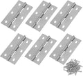 Murtenze 6 Pack 2.5 Inch Door Hinge Cabinet Hinge,Silver Butt Hinges Ball Bearing Window Hinge Outdoor Hinges with Mounting Screws