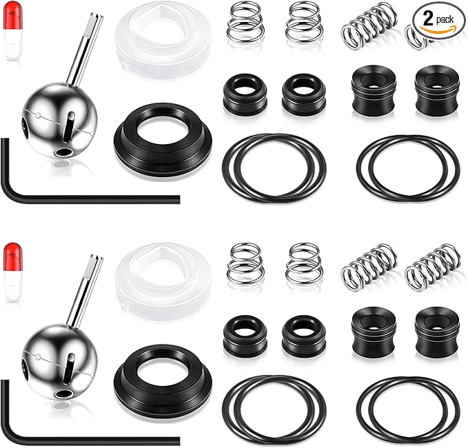 Enhon Faucet Cartridge Repair Kit, Compatible with Deltal/Perless 86970 Single Handle Faucet, #70 Ball Valves and Lever Handles, Fix Dripping Faucets, Stainless Steel(2 Packs)