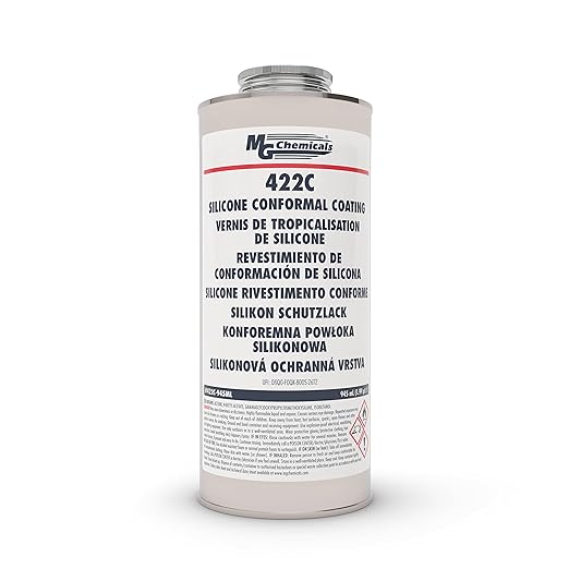 MG Chemicals 422C Conformal Coating - Protects Printed Circuit Boards - Silicone with UV Indicator, Waterproof and Flame retardent, 945mL can