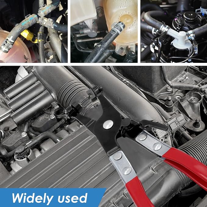 132Pcs 6-25mm Spring Hose Clamps Assortment Kit with Swivel Flat Band Fuel Hose Clamp Plier - 16 Sizes Fuel Line Silicone Vacuum Hose Low Pressure Air Clamps