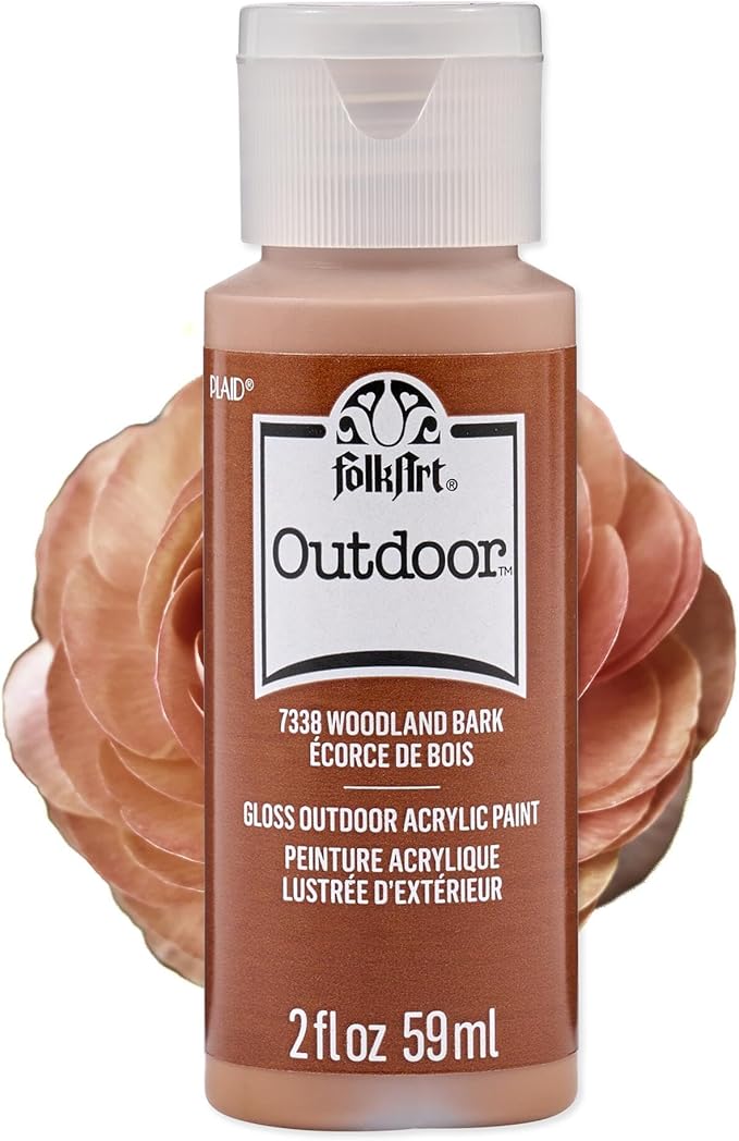 FolkArt Outdoor Acrylic Craft Paint, Gloss Finish, Woodland Bark, 2 fl oz